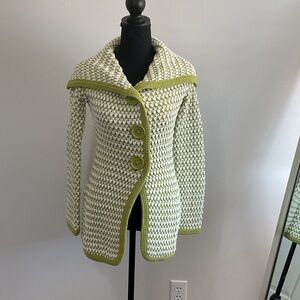 Stylish Green and White Women's Sweater